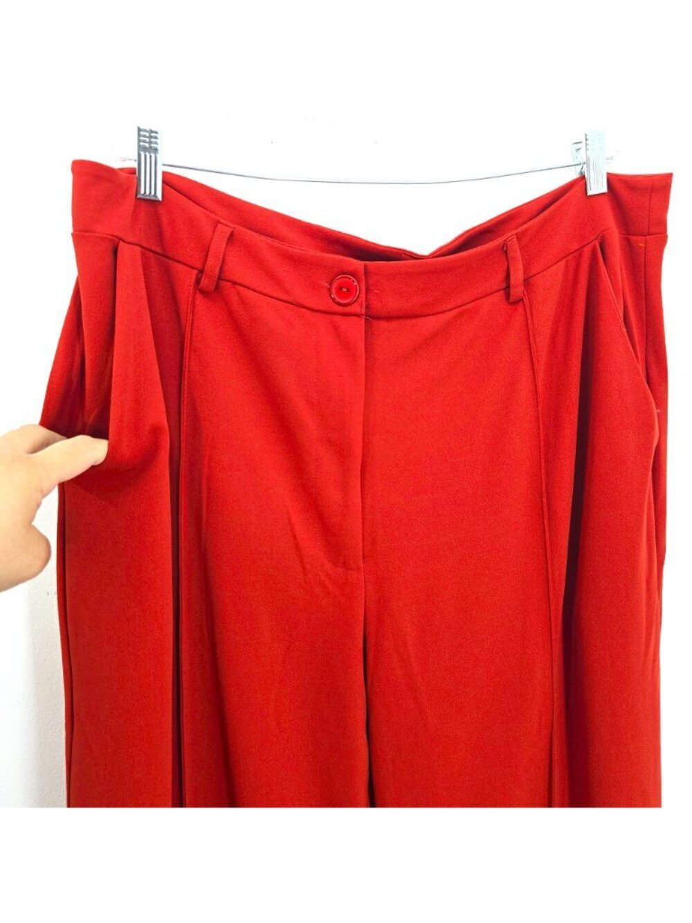 NWT Fashion Nova Heidi Red Wide Leg Trouser Pants Women Size 3X - Picture 3 of 7
